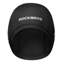 Czapka rowerowa z wycięciami na okulary - czarna. Czarne czapki damskie ROCKBROS, bez wzorów, z materiału. Za 67.60 zł.