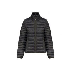 Damska lekka kurtka puchowa Kariban. Brązowe kurtki damskie KARIBAN, bez wzorów, z materiału, bez kaptura. Za 253.00 zł.