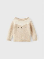 NAME IT Sweter 13207086 Beżowy Regular Fit. Brązowe swetry dziewczęce Name it, bez wzorów, z syntetyku, bez kołnierzyka, bez ramiączek. Za 79.99 zł.