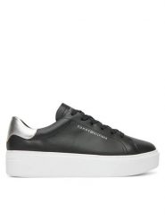 Tommy Hilfiger Sneakersy Essential Platform Court Sneaker FW0FW08756 Czarny. Czarne obuwie sportowe damskie Tommy Hilfiger, ze skóry, bez zapięcia. Za 319.99 zł.