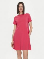 United Colors Of Benetton Sukienka codzienna 3Z1RDV01E Różowy Regular Fit. Czerwone sukienki damskie United Colors Of Benetton, bez wzorów, z bawełny, bez ramiączek. Za 69.99 zł.