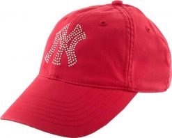 Czapka unisex 100% bawełna z wzorem diamentów. Czerwone czapki damskie New Era, bez wzorów, z bawełny. Za 171.99 zł.