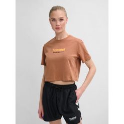 Damska koszulka crop top Hummel LGC Malu. Brązowe koszulki damskie Hummel, bez wzorów, z dżerseju, bez kołnierzyka, bez ramiączek. Za 113.50 zł.