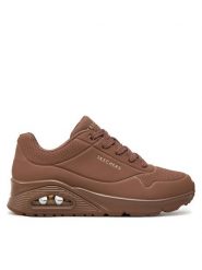 Skechers Sneakersy Uno - Stand on Air 73690 BRN Brązowy. Brązowe obuwie sportowe damskie Skechers, ze skóry, bez zapięcia. Za 249.99 zł.