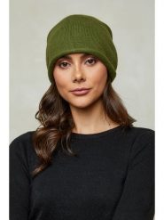 Soft Cashmere Czapka w kolorze zielonym rozmiar: onesize. Zielone czapki damskie Soft Cashmere, bez wzorów, z materiału. Za 56.99 zł.