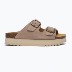 Klapki damskie Scholl Lucie Suede. Brązowe klapki damskie Scholl, bez wzorów, z materiału, bez obcasa, bez zapięcia. Za 309.99 zł.