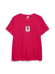 Vero Moda Koszulka w kolorze różowym rozmiar: S. Różowe bluzki damskie Vero Moda, s, bez wzorów, z bawełny, bez kołnierzyka, bez ramiączek. Za 57.87 zł.