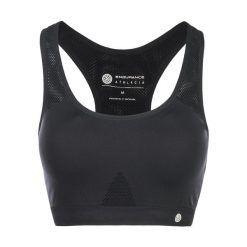 Biustonosz dla kobiet Athlecia Rosemary. Czarne biustonosze sportowe damskie Endurance, bez wzorów, z elastanu. W wyprzedaży za 99.90 zł.