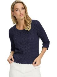 Heine Sweter w kolorze granatowym rozmiar: 44. Niebieskie swetry klasyczne damskie Heine, z bawełny, bez kołnierzyka. Za 60.95 zł.