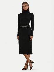 LAUREN RALPH LAUREN Sukienka dzianinowa 250951822001 Czarny Slim Fit. Czarne sukienki damskie Lauren Ralph Lauren, bez wzorów, z bawełny, bez ramiączek. Za 649.99 zł.
