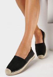 Czarne Płaskie Espadryle Ozdobione Jutową Plecionką Noraille. Czarne espadryle damskie Born2be, bez wzorów, bez obcasa, na płaskiej podeszwie. Za 59.99 zł.