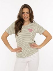 Zwillingsherz Koszulka "Zwillingsherz" w kolorze beżowym rozmiar: XXL. Brązowe koszulki damskie Zwillingsherz, xxl, bez wzorów, z wiskozy, bez kołnierzyka, bez ramiączek. Za 82.99 zł.