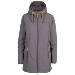Kurtka Z Kapturem Damska, Dłuższa, Wodoodporna. Szare kurtki damskie Trespass, xl, bez wzorów, z elastanu, z kapturem. Za 750.99 zł.