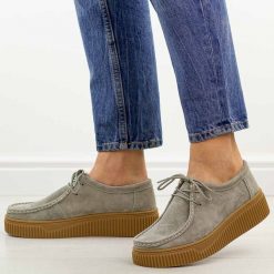 Khaki skórzane półbuty damskie Filippo Dp7500/26. Brązowe półbuty damskie Filippo, na jesień, bez wzorów, z jeansu, z okrągłym noskiem, bez obcasa, na płaskiej podeszwie, bez zapięcia. Za 239.00 zł.