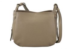 Listonoszka skórzana BARBERINI'S beżowa 946-2. Brązowe shopper bag Barberinis, bez wzorów, z lakierowanej skóry, małe, bez dodatków. Za 289.99 zł.