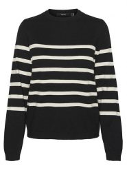 Vero Moda Sweter w kolorze czarno-białym rozmiar: XL. Brązowe swetry klasyczne damskie Vero Moda, xl, bez kołnierzyka. Za 79.03 zł.