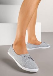 Szare Tenisówki Vices przed Kostkę z Ozdobnym Wiązaniem Telisiria. Szare obuwie sportowe damskie Born2be, z jeansu, przed kostkę, bez zapięcia, tenisowe. Za 39.99 zł.