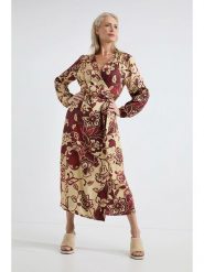 Josephine & Co Sukienka "Alise" w kolorze czerwono-żółtym rozmiar: 44. Czerwone sukienki damskie Josephine & Co, bez wzorów, z wiskozy, bez ramiączek. Za 368.09 zł.