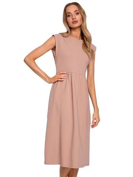 Made of emotion Sukienka w kolorze różowym rozmiar: XL. Różowe sukienki damskie Made Of Emotion, bez wzorów, bez ramiączek. Za 135.49 zł.