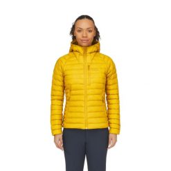 Kurtka puchowa damska Rab Microlight Alpine Jacket z kapturem. Białe kurtki damskie RAB, l, bez wzorów, z puchu, z kapturem. Za 701.99 zł.