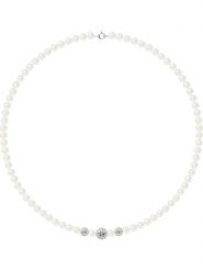 Mitzuko Naszyjnik perłowy w kolorze białym - dł. 42 cm rozmiar: onesize. Białe naszyjniki damskie Mitzuko, z kryształem, srebrne. Za 382.99 zł.