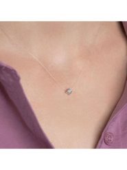 L'atelier précieux Srebrny naszyjnik z cyrkonią - dł. 42 cm rozmiar: onesize. Szare naszyjniki damskie l'Atelier precieux, z cyrkonią, srebrne. Za 110.81 zł.