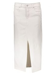 SisterS point Spódnica dżinsowa w kolorze białym rozmiar: XS. Białe spódnice damskie Sisters Point, na co dzień, xs, bez wzorów, klasyczne, midi. Za 65.99 zł.