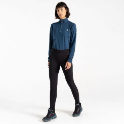 Damskie legginsy sportowe Melodic II. Czarne legginsy sportowe damskie Dare 2b, na lato, bez wzorów, z softshellu, trekkingowe. W wyprzedaży za 189.99 zł.