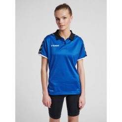 Damska koszulka polo Hummel hmlAUTHENTIC Functional. Niebieskie bluzki damskie Hummel, l, bez wzorów, eleganckie, bez kołnierzyka, bez ramiączek. W wyprzedaży za 150.50 zł.