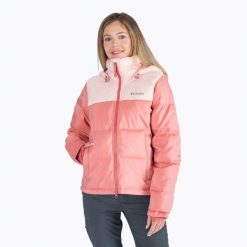 Kurtka puchowa damska Columbia Bulo Point Down. Czerwone kurtki damskie Columbia, m, bez wzorów, z puchu, bez kaptura. Za 349.99 zł.