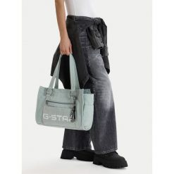 Torebka G-Star Raw. Niebieskie shopper bag G-Star Raw, bez wzorów, bez dodatków. Za 199.99 zł.