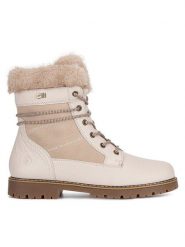 Remonte Trzewiki D9381-80 Beżowy. Brązowe botki damskie Remonte, ze skóry, bez obcasa, na płaskiej podeszwie, bez zapięcia. Za 405.99 zł.