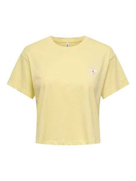 ONLY Koszulka w kolorze żółtym rozmiar: XS. Żółte bluzki damskie Only, xs, bez wzorów, z bawełny, bez kołnierzyka, bez ramiączek. Za 43.95 zł.