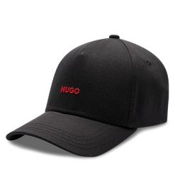 Czapka z daszkiem HUGO. Czarne czapki z daszkiem damskie Hugo, bez wzorów. Za 154.99 zł.