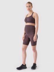 4F Legginsy ciążowe treningowe z wysokim stanem damskie - brązowe XS. Brązowe legginsy damskie 4F, l, bez wzorów, z dzianiny. W wyprzedaży za 59.99 zł.