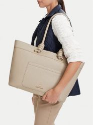Beverly Hills Polo Club Torebka EO-BHPC-C-016-10 Beżowy. Brązowe shopper bag Beverly Hills Polo Club, ze skóry, bez dodatków. Za 299.99 zł.