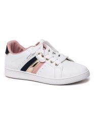 Foreverfolie Skórzane sneakersy w kolorze granatowo-jasnoróżowo-białym rozmiar: 38. Białe obuwie sportowe damskie Foreverfolie, bez zapięcia. Za 78.66 zł.