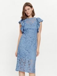 YAS Sukienka koktajlowa Milda 26032369 Niebieski Regular Fit. Niebieskie sukienki damskie YAS, bez wzorów, z syntetyku, wizytowe, bez ramiączek. Za 249.99 zł.