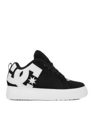 DC Shoes Sneakersy EO-COURT GRAFFIK PLATFORM DC02422004 Czarny. Czarne obuwie sportowe damskie DC Shoes, z nubiku, bez zapięcia. Za 299.99 zł.