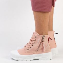 Różowe trampki damskie Sabatina Dm-02 Gruby Spód. Czerwone trampki damskie Sabatina, z aplikacjami, z tkaniny, bez zapięcia. Za 109.00 zł.