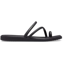 Klapki damskie Crocs Miami Toe Loop Sandal. Czarne klapki damskie Crocs, bez wzorów, bez obcasa, bez zapięcia. W wyprzedaży za 174.70 zł.