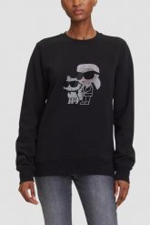 KARL LAGERFELD Czarna damska bluza z cyrkoniami Ikon Rs Duo, Rozmiar L. Czarne bluzy damskie KARL LAGERFELD, l, bez wzorów, bez kaptura. Za 969.99 zł.