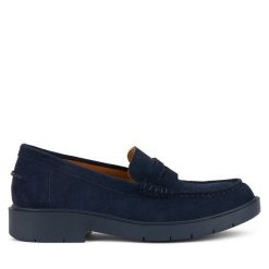 Mokasyny Geox. Niebieskie mokasyny damskie Geox, bez obcasa. Za 309.99 zł.