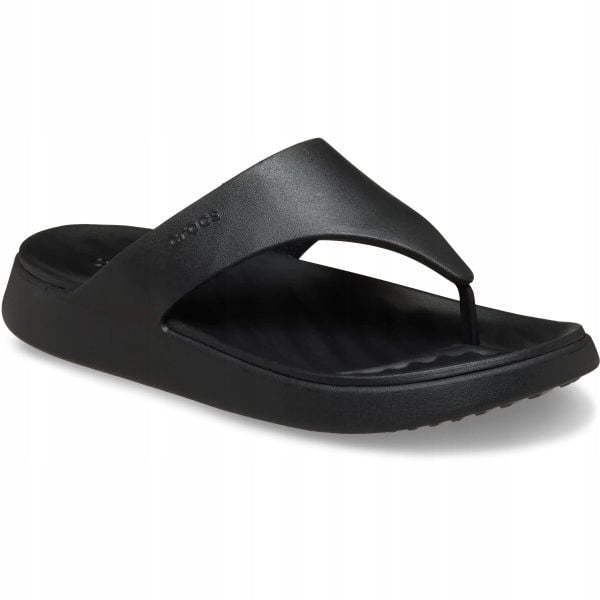 Japonki Dla Dorosłych Crocs Getaway Triangle Flip. Czarne klapki damskie Crocs, bez wzorów, z materiału, bez obcasa, bez zapięcia. Za 199.99 zł.