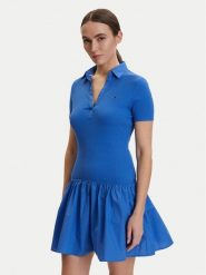 Tommy Jeans Sukienka codzienna DW0DW22331 Niebieski Slim Fit. Niebieskie sukienki damskie Tommy Jeans, bez wzorów, z bawełny, bez ramiączek. Za 369.99 zł.