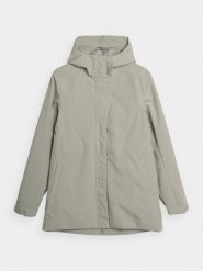 4F Parka przejściowa z membraną 8000 damska - oliwkowa L. Brązowe parki damskie 4F, l, z dzianiny, bez kaptura. W wyprzedaży za 199.99 zł.