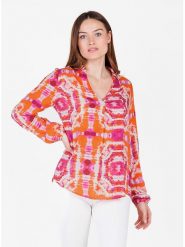 KEY LARGO Bluzka w kolorze różowo-pomarańczowym rozmiar: XL. Pomarańczowe bluzki damskie KEY LARGO, xl, bez wzorów, z wiskozy, bez kołnierzyka, bez ramiączek. Za 113.36 zł.
