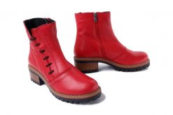 MANITU 960341-04 rot, botki damskie. Czerwone botki damskie Manitu, na zimę, bez obcasa, bez zapięcia. Za 454.90 zł.