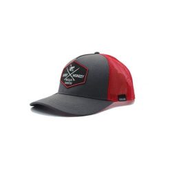 Czapka Trucker - 5 Paneli / Z recyklingu / Jeden rozmiar (Szary/Czerwony). Szare czapki damskie SURF MONKEY, z aplikacjami. Za 159.95 zł.