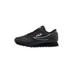 Sneakersy damskie Fila Orbit Low. Czarne obuwie sportowe damskie Fila, z materiału, bez zapięcia, trekkingowe. Za 199.99 zł.